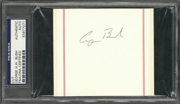 President George H.W. Bush Encapsulated Cut Signature (PSA/DNA Authentic)